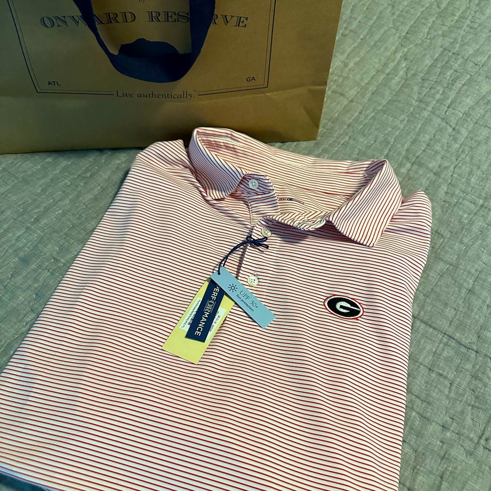 Onward Reserve Tour Stripe Georgia Performance Polo
